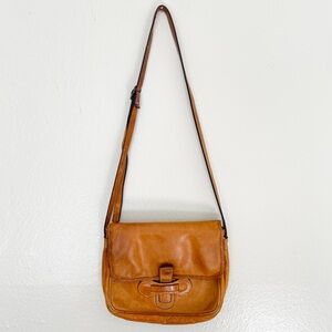 Genuine Vintage Leather Saddle Crossbody Bag